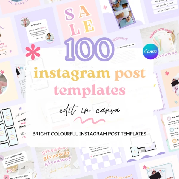 1 100 Colorful Instagram Canva Templates for Coaches