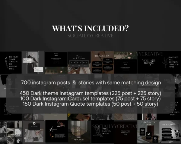 2 Dark Aesthetic Canva Templates for Premium Social Media Marketing