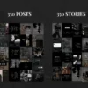 3 Dark Aesthetic Canva Templates for Premium Social Media Marketing