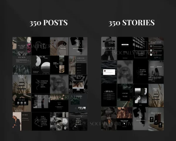 3 Dark Aesthetic Canva Templates for Premium Social Media Marketing