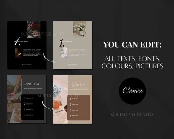 4 Dark Aesthetic Canva Templates for Premium Social Media Marketing
