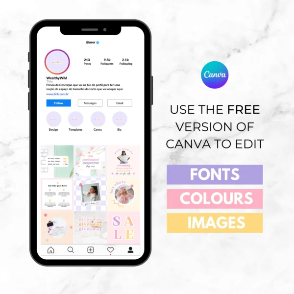 7 100 Colorful Instagram Canva Templates for Coaches